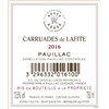 Carruades de Lafite - Château Lafite Rothschild - Pauillac 2016