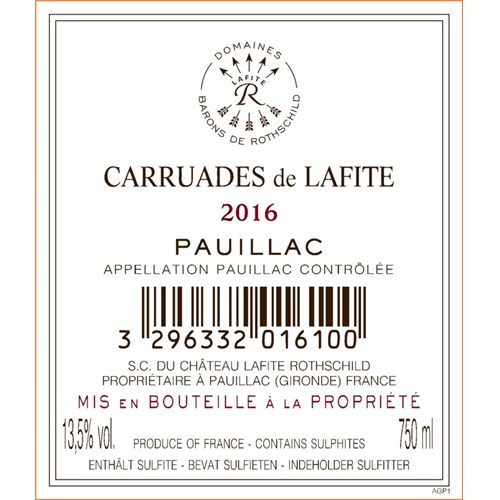 Carruades de Lafite - Château Lafite Rothschild - Pauillac 2016