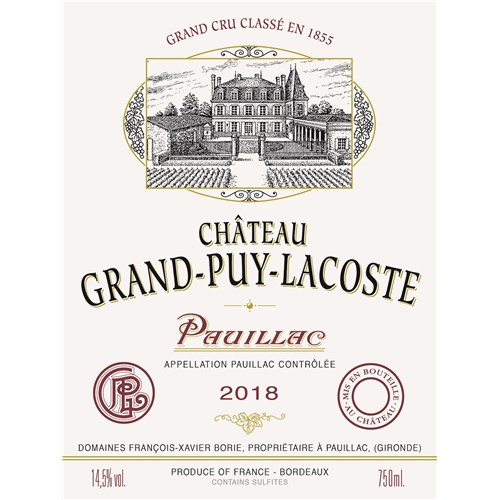 Château Grand Puy Lacoste - Pauillac 2018