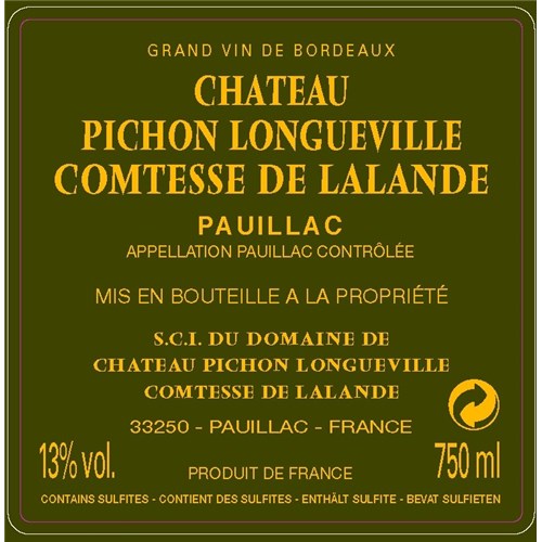 Comtesse de Lalande - Château Pichon Longueville - Pauillac 2011